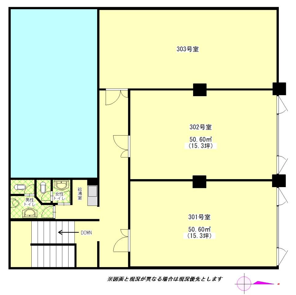 栄光ビル 302号室 間取図